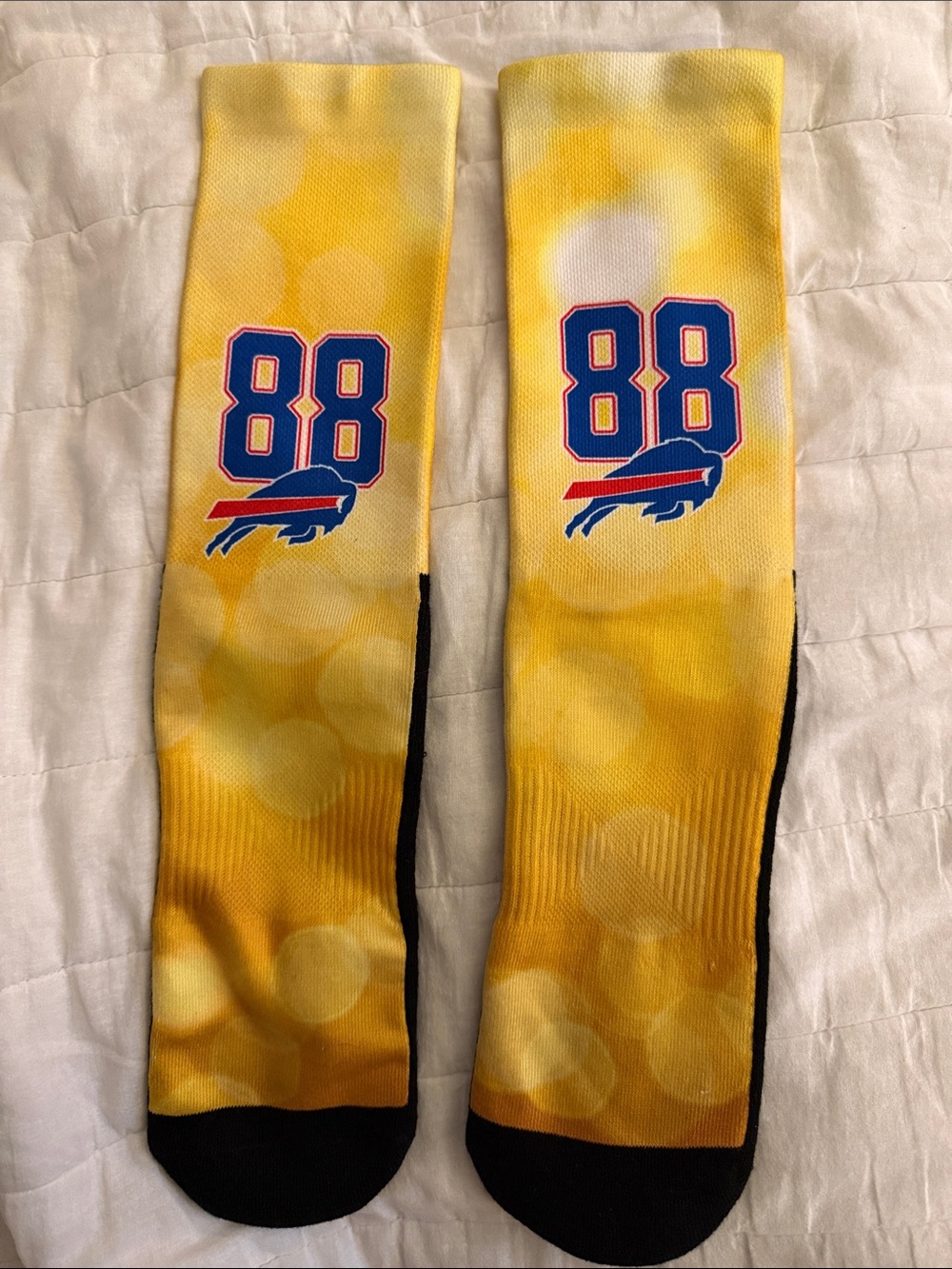 Buffalo Bills Yellow #88 Athletic Crew Socks